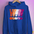 Distressed Lesbian Pride Graphic Exclamation Points Hoodie - Royal Blue